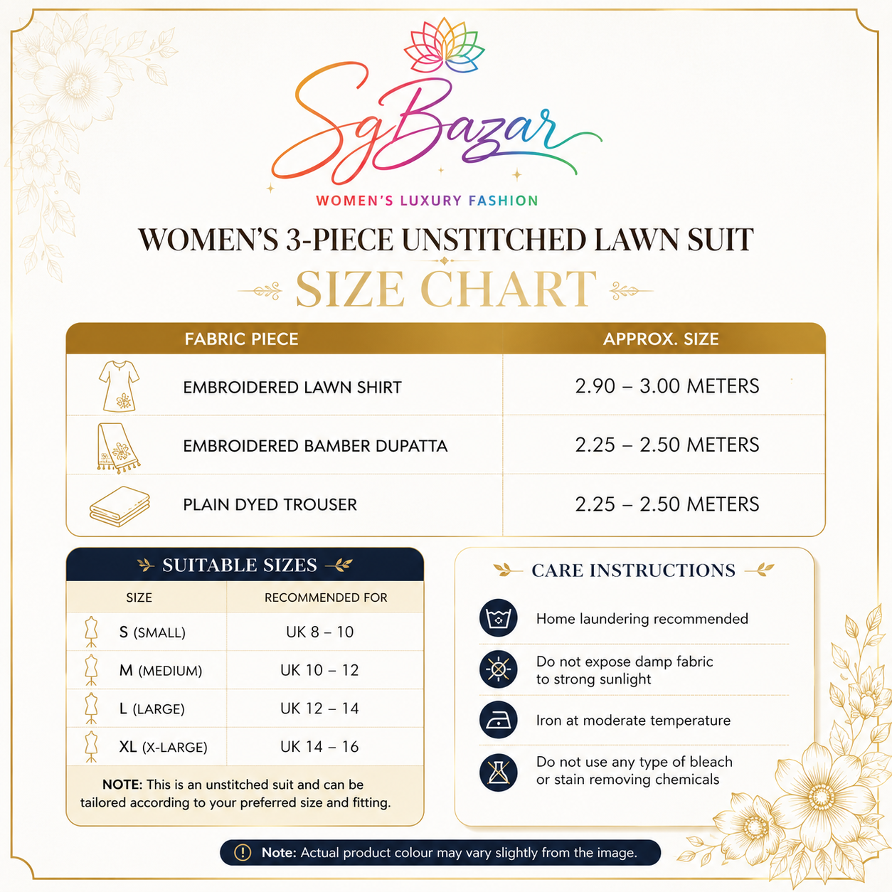 SgBazar Women's 3-Piece Unstitched Lawn Jacquard Brosha Suit