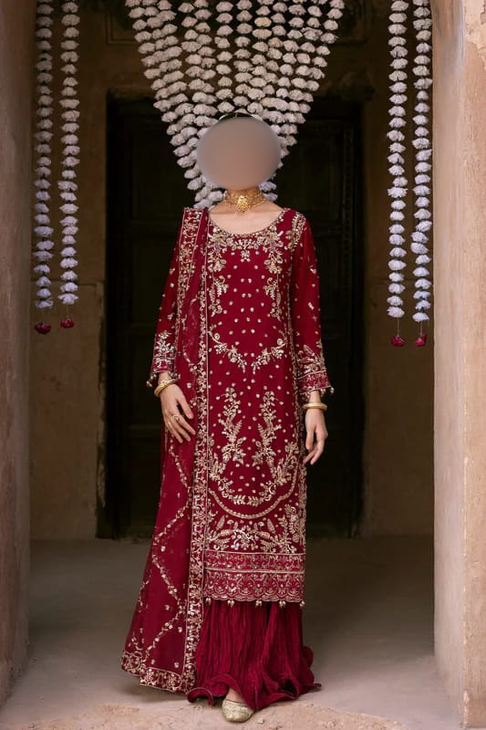 Lajwanti Bridal Suit – Elegant Embroidered Wedding Dress